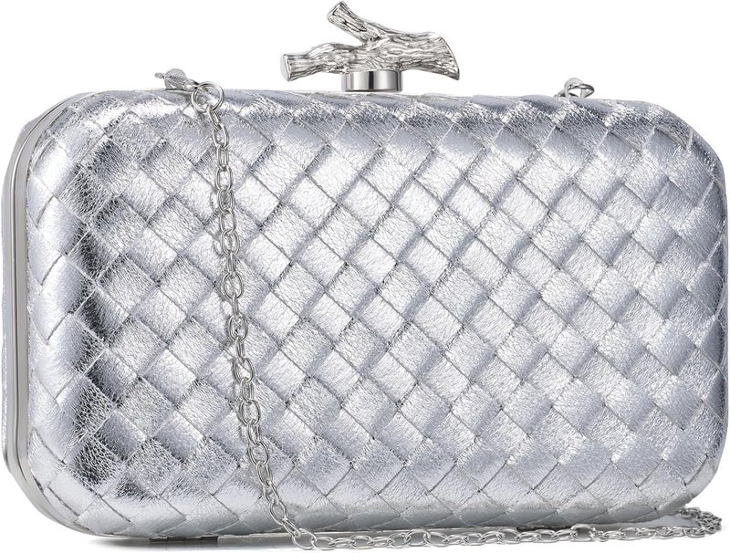CHUNLI Clutch Purses for Women Evening/Wedding Chic Woven Bag Formal PU Leather Purse Designer Handbags for Women - Image 2